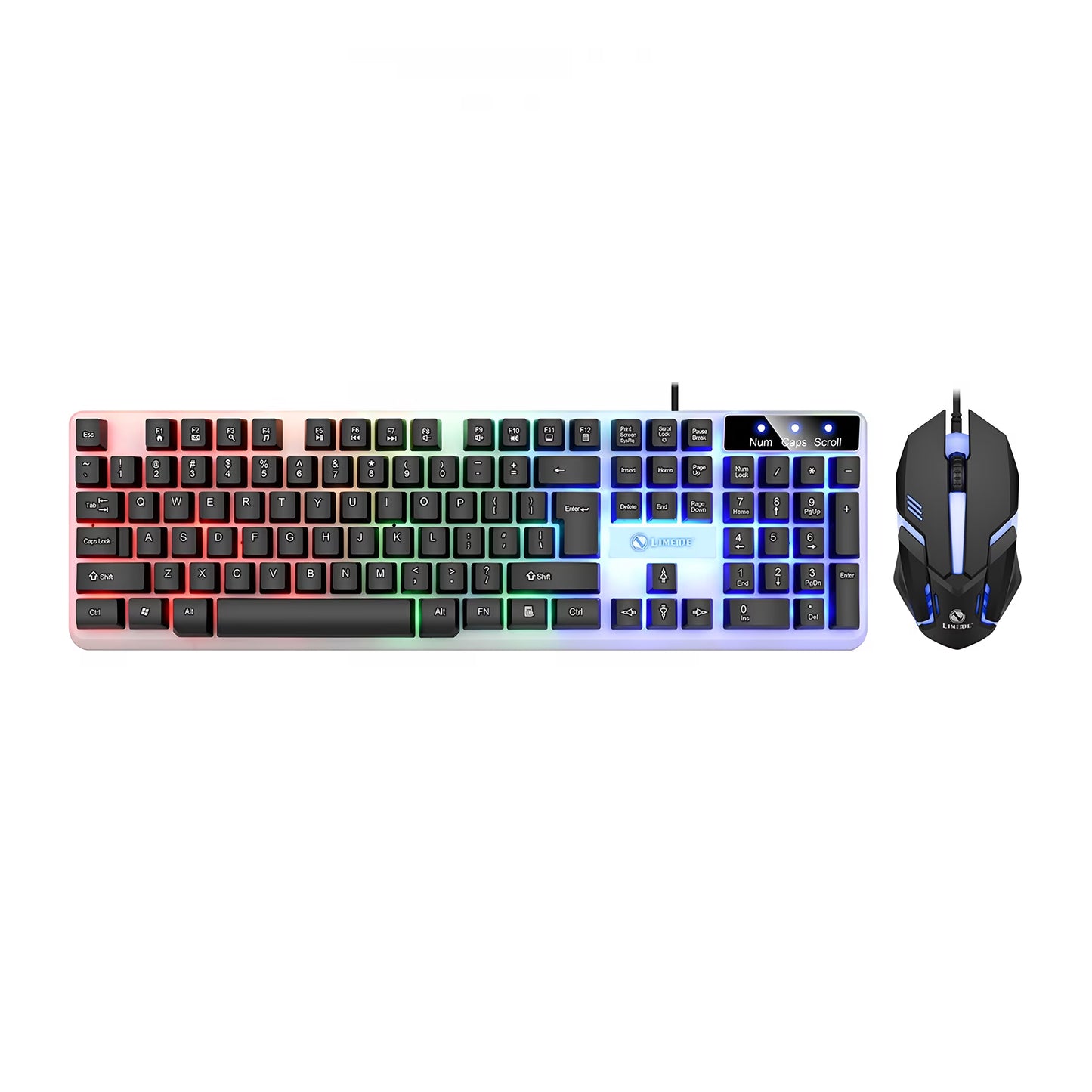 Gaming Keyboard and Mouse Combo,Luminous Wireless Mechanical Feel Keyboard with Suspended Keys,104-Key Backlit Adjustable Keyboard and Ergonomic Mouse for Pc Gaming Computer Setup