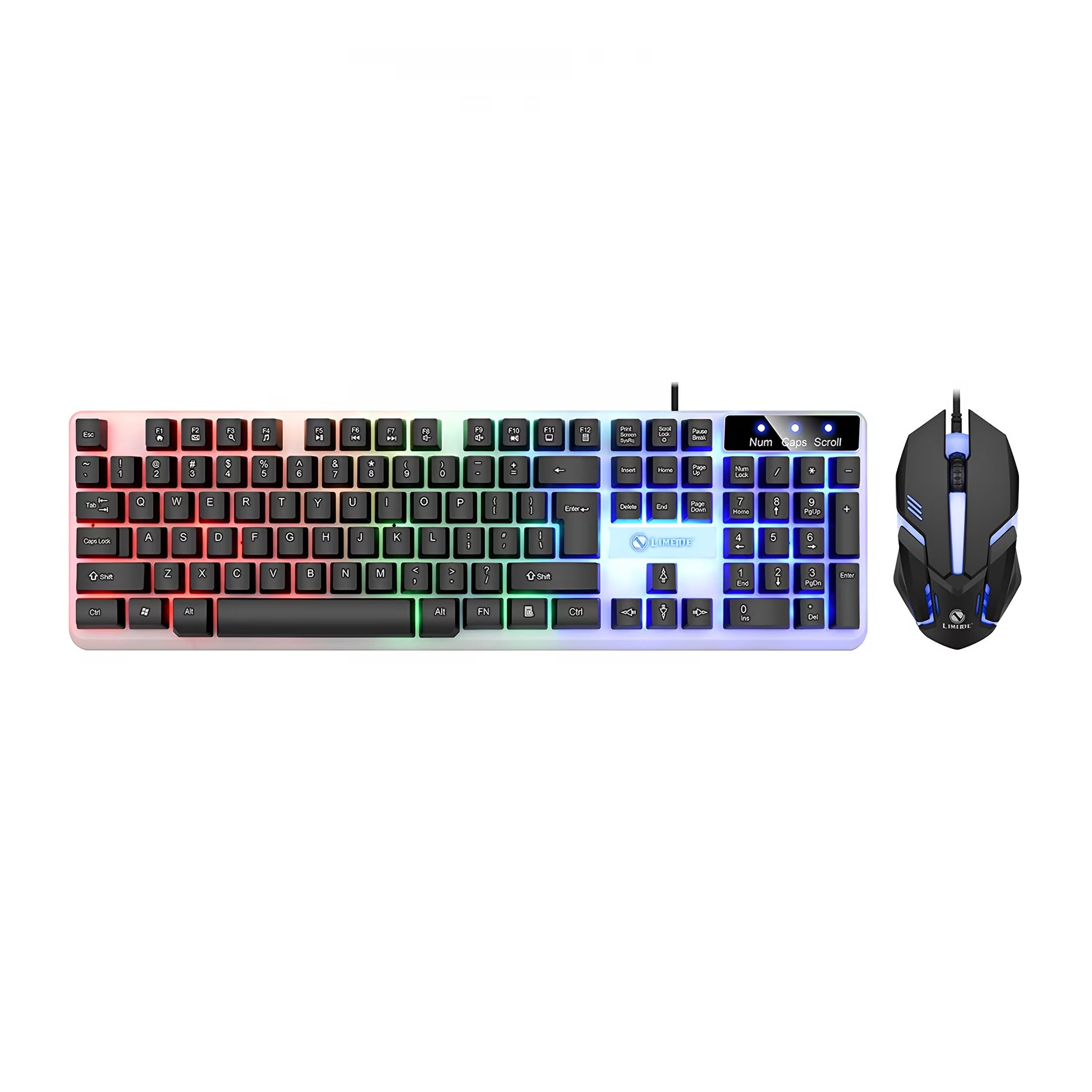Gaming Keyboard and Mouse Combo,Luminous Wireless Mechanical Feel Keyboard with Suspended Keys,104-Key Backlit Adjustable Keyboard and Ergonomic Mouse for Pc Gaming Computer Setup