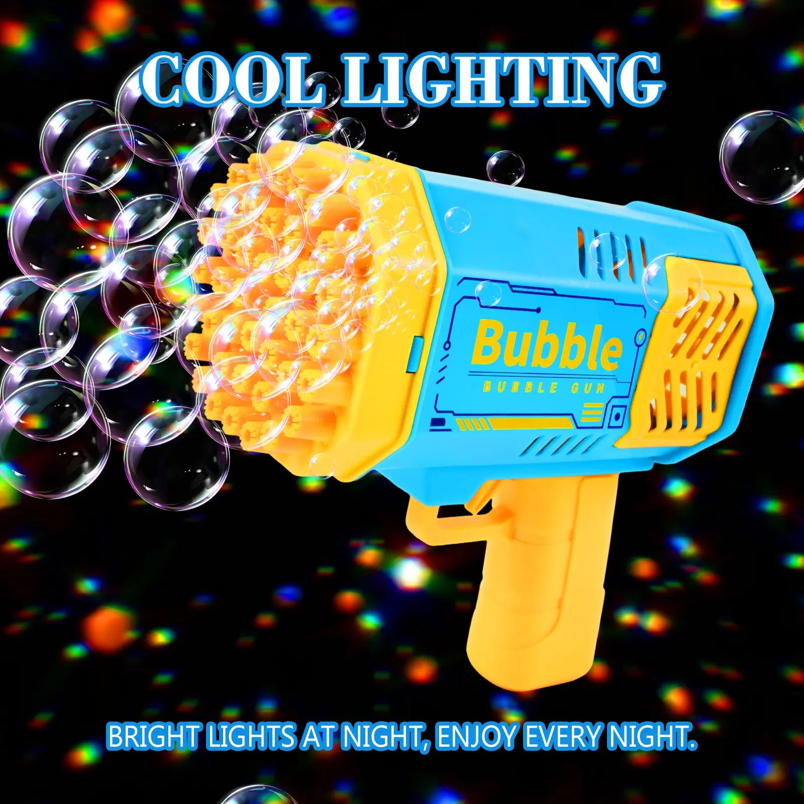 2 Pack Bubble Machine 40 Hole Automatic Bubble Maker with LED Lights and Solution for Indoor Outdoor Use