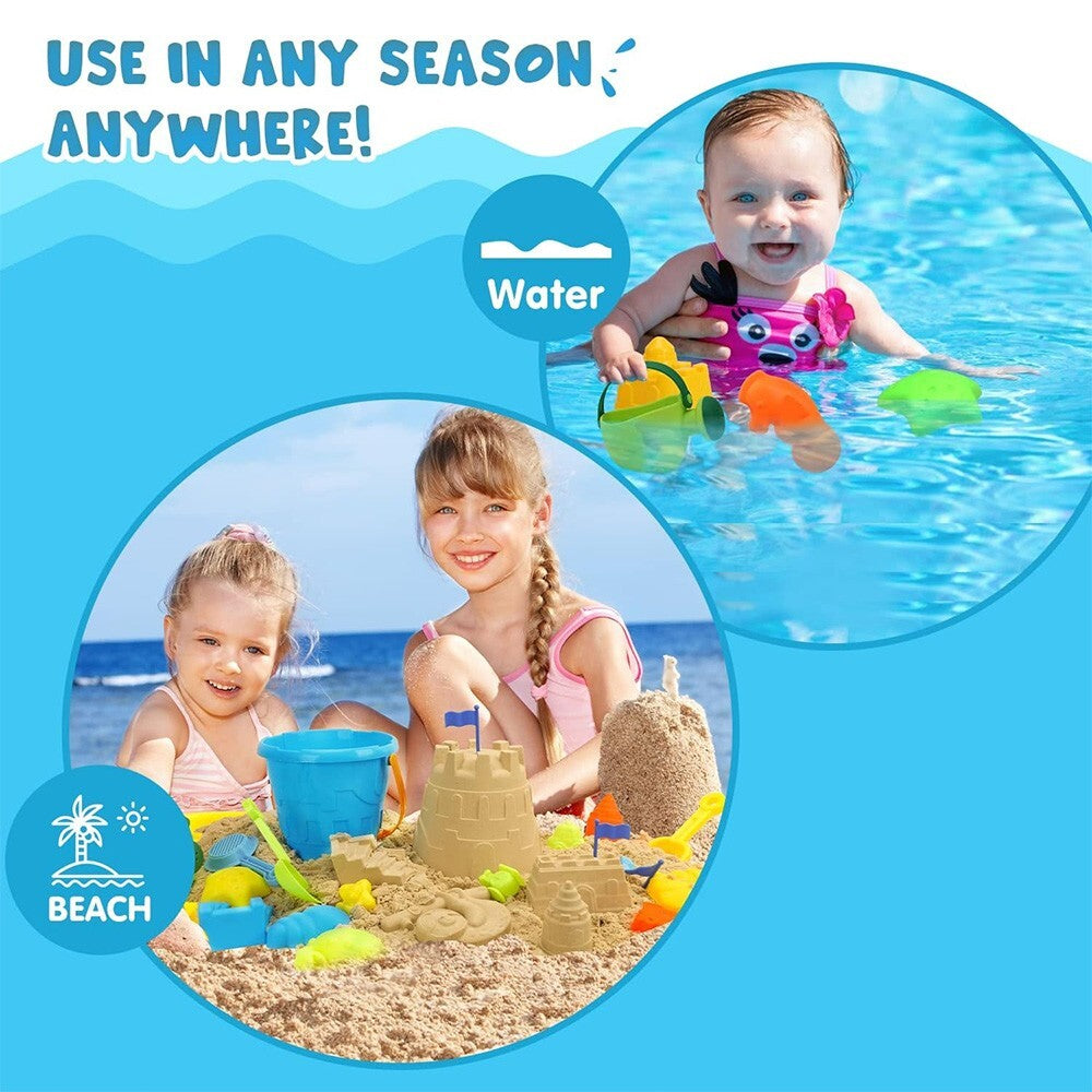 Sand Beach Castle Toys Set for Kids Bucket Shovel Rake Sand Molds Shovel & Rake